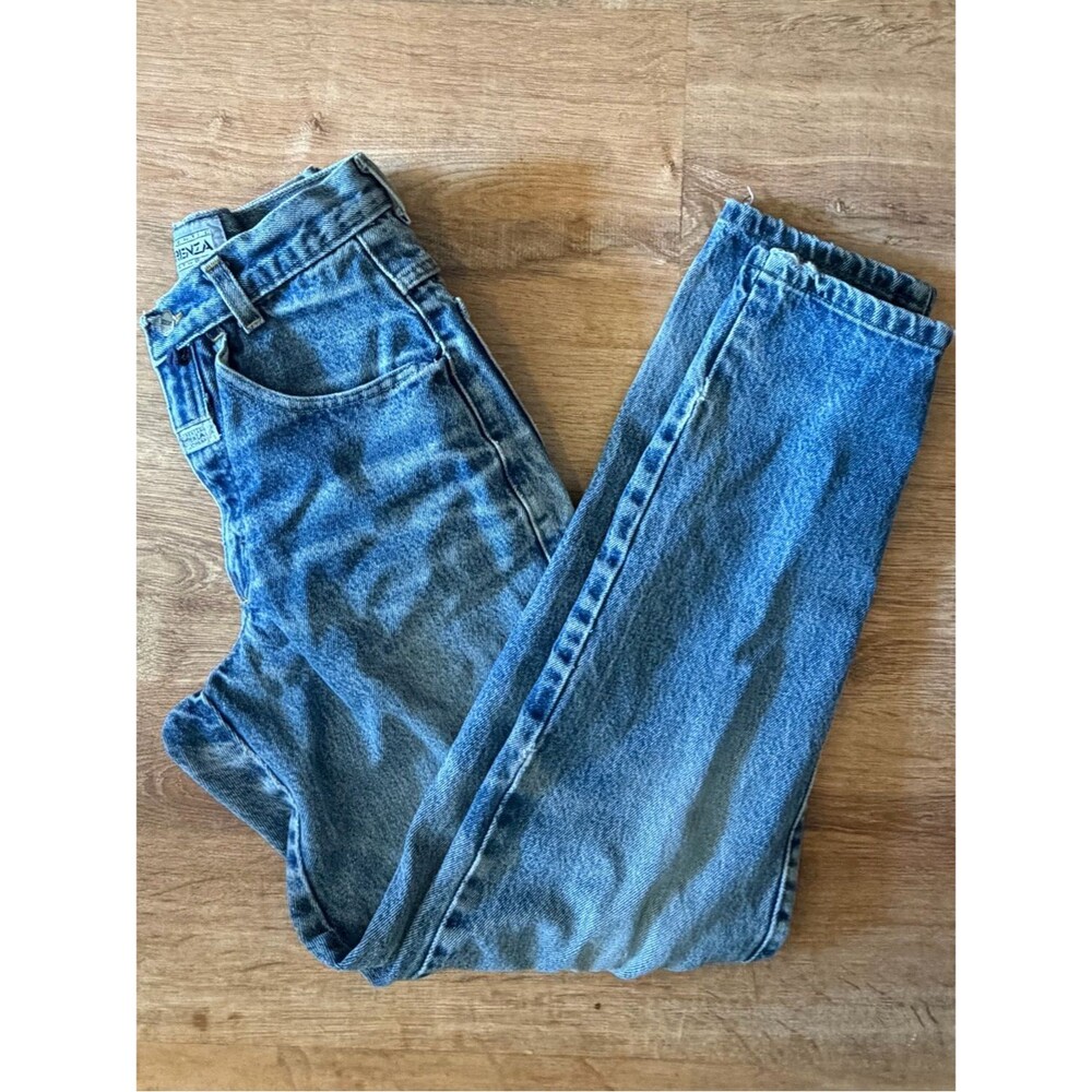 Vintage 1980s Forenza Stone Washed Light Blue Mid Rise Ankle Jeans